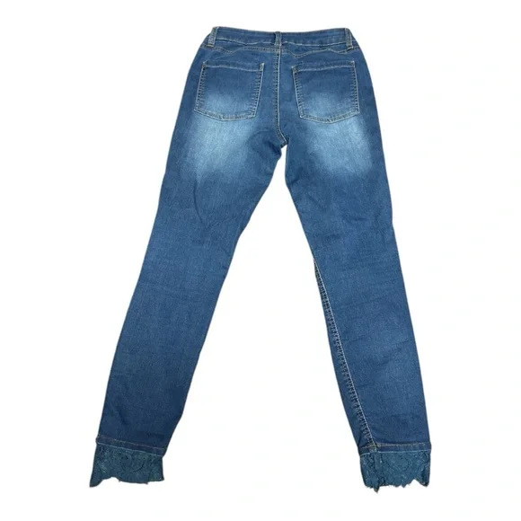 Haute Hippie Tribe Mid-Rise Women's Denim Jeans with Lace Hem Size 2 - Picture 4 of 8